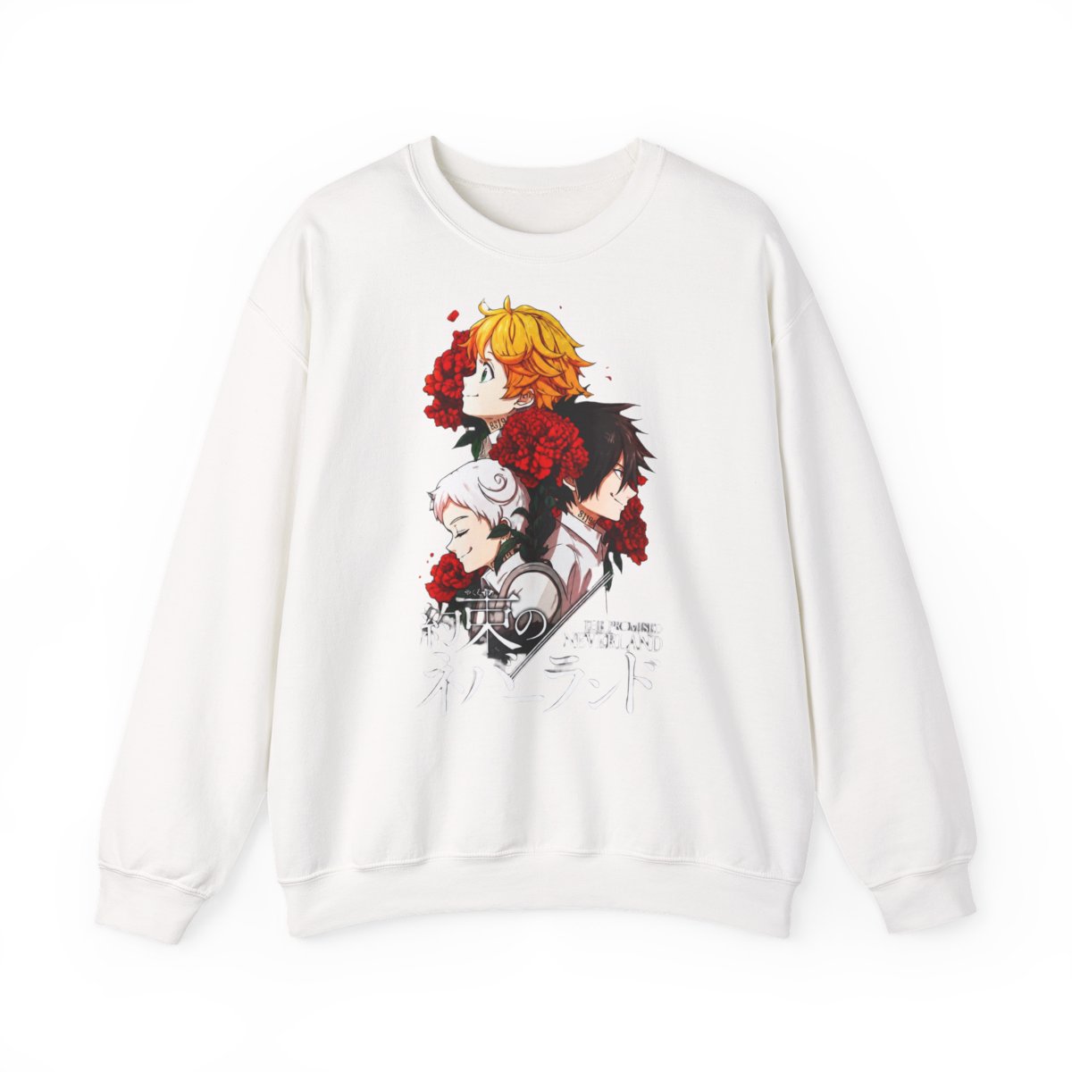 Emma, Ray and Norman from the anime The Promised Neverland! Crewneck T-Shirts - Official Sweatshirts merchandise