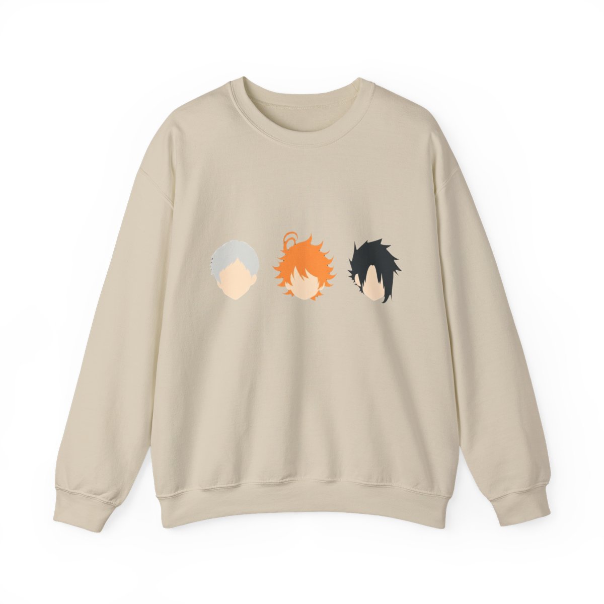 The promised neverland minimal characters Crewneck T-Shirts - alternate angle 4, merchandise
